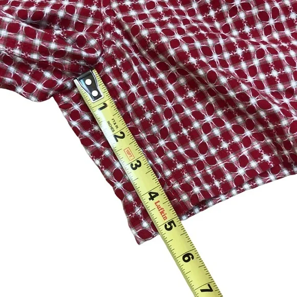 Vintage 90s Northern Reflections Pull On Gingham Flower Print Shorts M - Picture 4 of 10